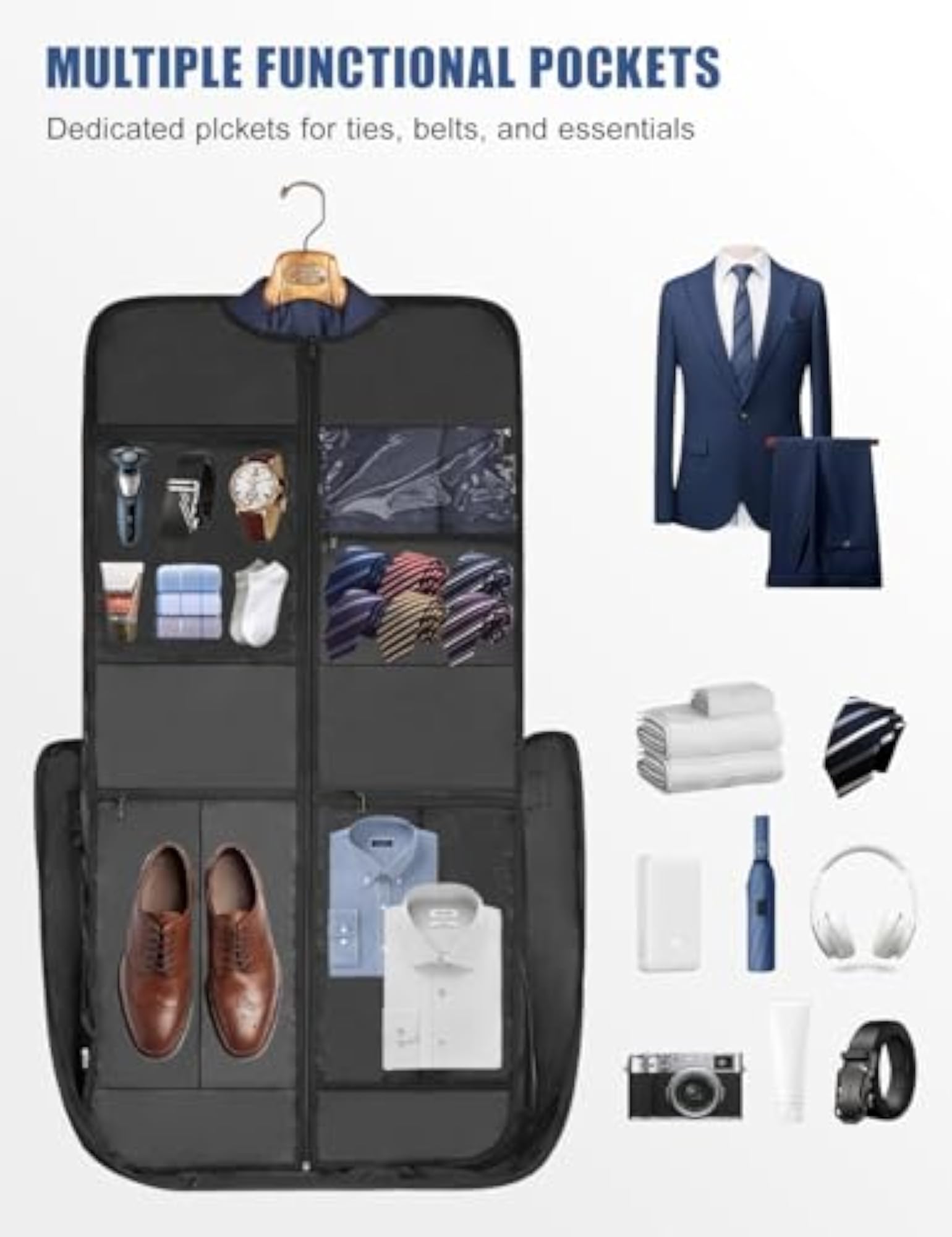 Garment Bag for Travel Large Leather Carry On